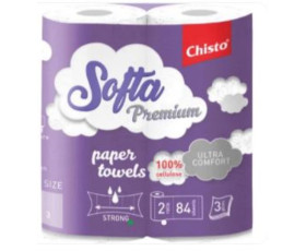 Рушник целюл. на гільзі, по 2рул, 3-х шар. Premium,Softa Chisto