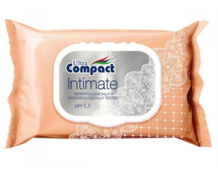 Серветки вологі  25шт Інтим з клапаном,Ultra Compact