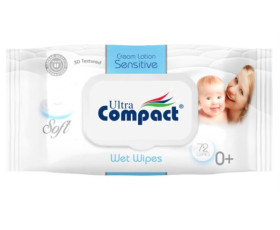 Серветки вологі  дитяча 72шт Сенсетів з клапаном,Ultra Compact