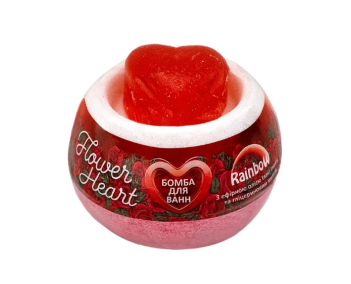 Бомба для ванн 155г з фігурним милом Heart Flower , шт Аква Шайн Rainbow