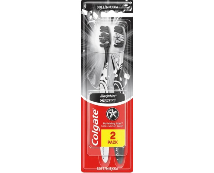 Зубна щітка Макс Блиск з деревним вугіллям 1+1, Colgate