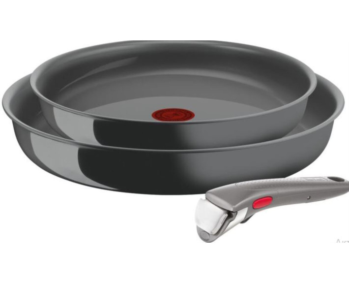 Набір посуду Tefal Ingenio Renew, знімна ручка, 3предмети, алюміній, бакеліт, сірий
