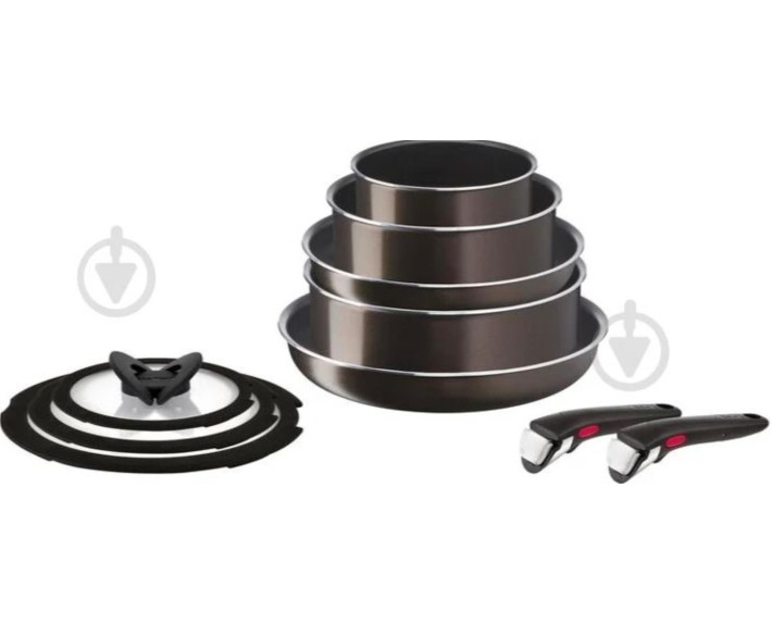 Набір посуду Tefal Ingenio XL Intense, змінна ручка, 10предметів, алюміній, бакеліт, силікон, скло,