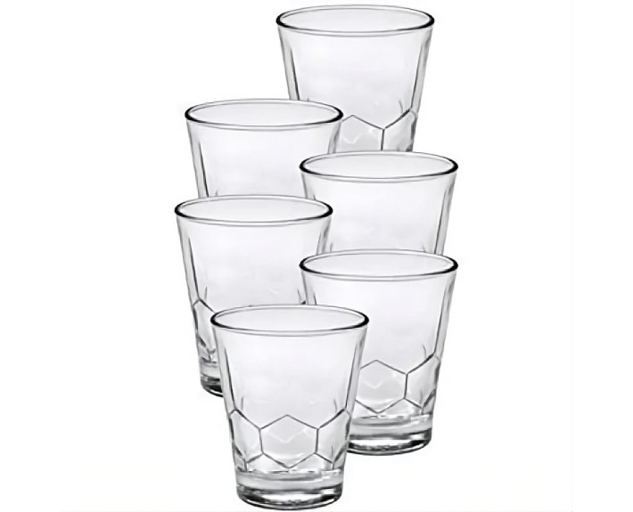 Набір склянок Duralex Hexagone, низьких, 300мл, h-90см, 6шт, скло, прозорий