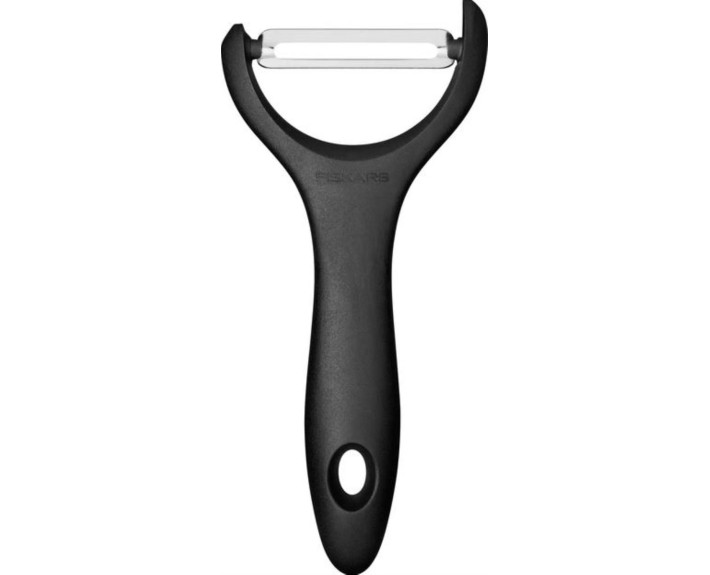 Овощечистка горизонтальная Fiskars Essential, 14.3см, нержавеющая сталь, пластик, черный