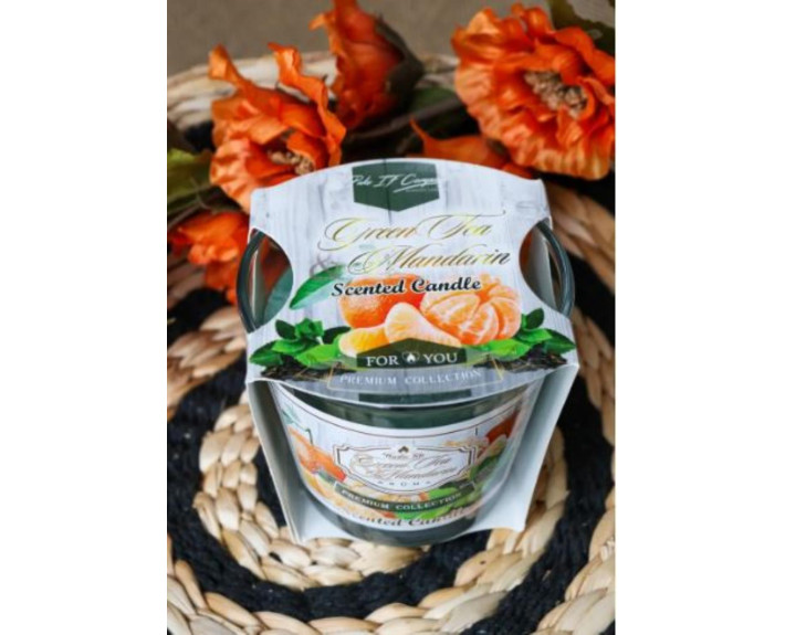 Свічка в склі Premium collection аром. Зелений чай & Мандарин арт.104