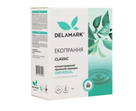 Пральний порошок безфосфатний концентрат Universal 1кг Delamark