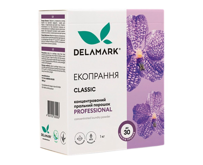 Прачечный порошок без фосфатов концентрат Professional (для плотных тканей) 3кг Delamark