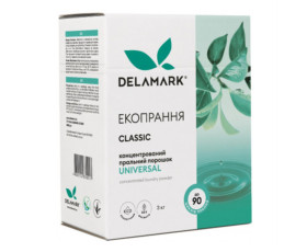 Пральний порошок безфосфатний концентрат Universal 3кг Delamark
