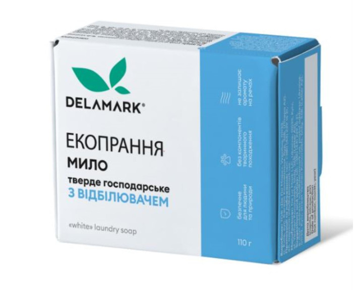 Мило для прання з відбілювачем, 100г Delamark