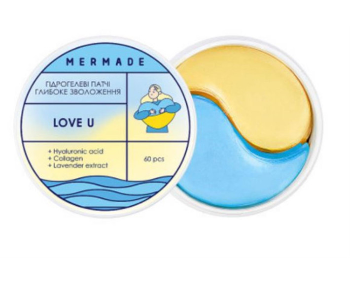 Патчи Лимитированные гидрогелевые под глаза Love U 60 шт MERMADE