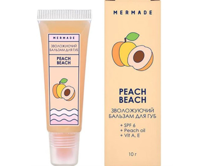 Бальзам зволожуючий для губ Peach Beach SPF 6 10 мл MERMADE