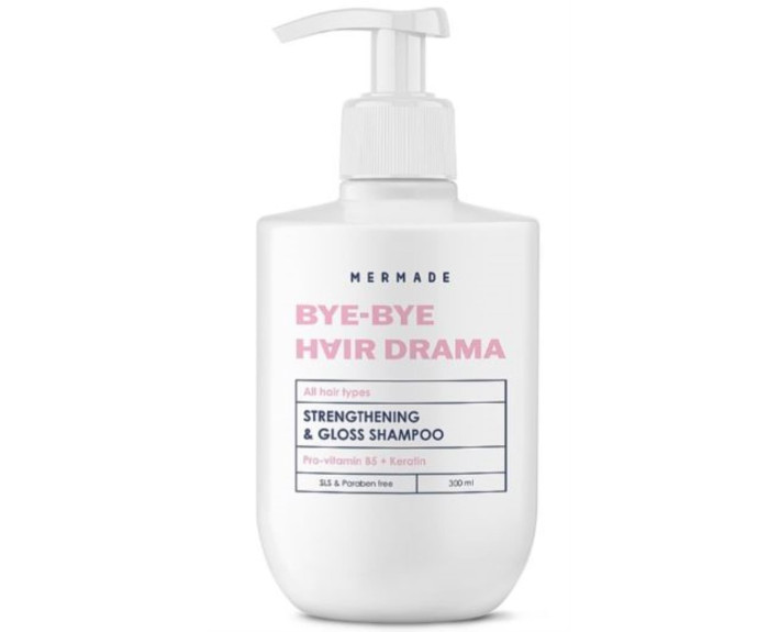 Шампунь для зміцнення та сяйва волосся Keratin & Pro-vitamin B5 300мл MERMADE