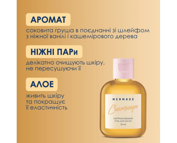 Парфумований гель для душу Champagne 50мл MERMADE