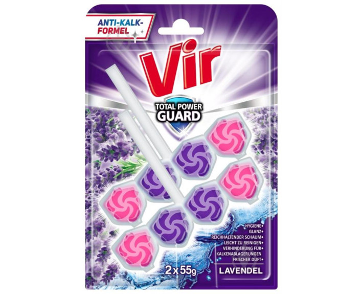 Блок для унітазу 2*55г Лаванда (подвійний), VIR Total Power Guard