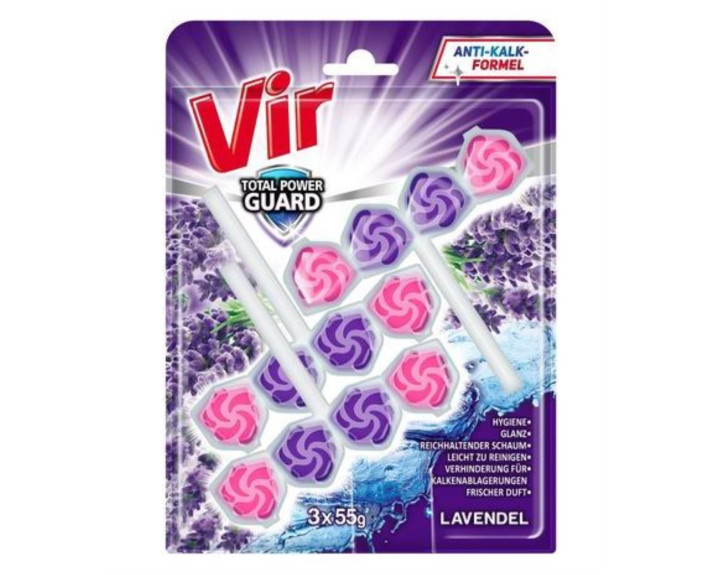 Блок для унітазу 3*55г Лаванда (потрійний), VIR Total Power Guard