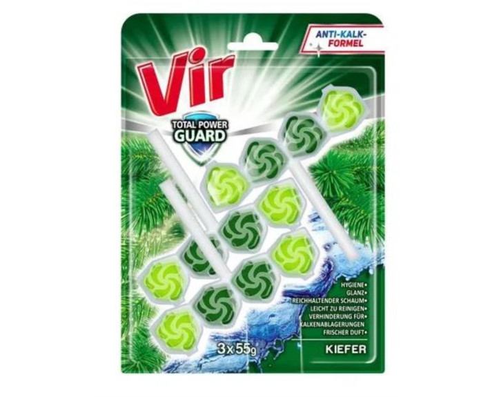 Блок для унітазу 3*55г Хвоя (потрійний), VIR Total Power Guard