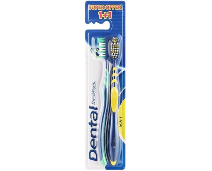 Зубна щітка TOTAL CLEAN 1+1 шт (м'яка), DENTAL