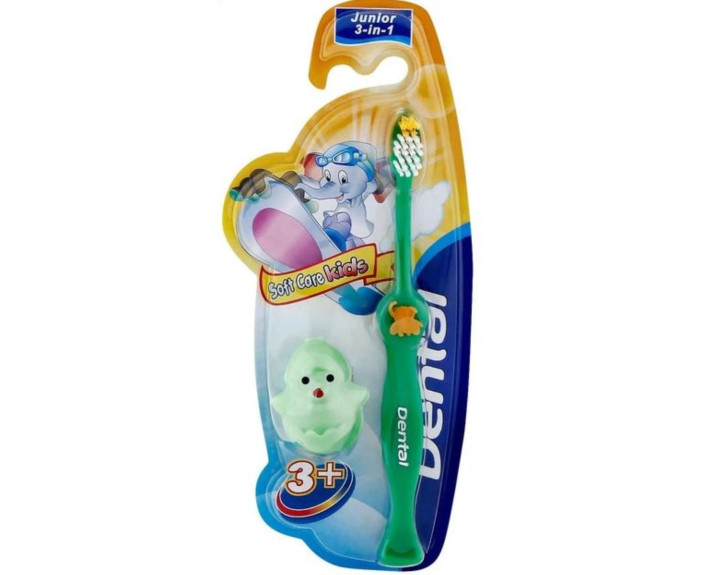 Зубная щетка для детей 3+ лет (с крышкой-игрушкой), DENTAL