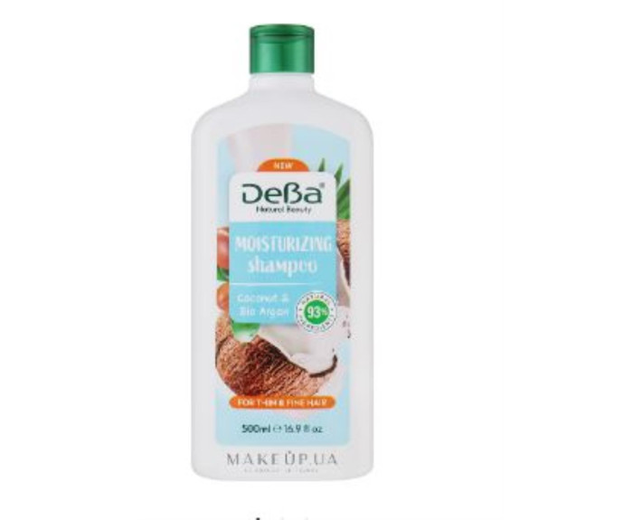 Шампунь увлажняющий кокос и аргановое масло 500мл DeBa Natural Beauty