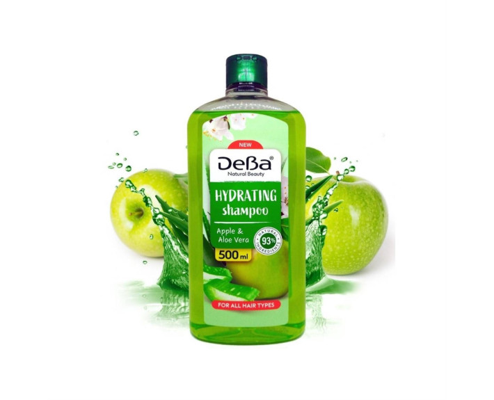 Шампунь зволожуючий яблуко та алое 500 мл DeBa Natural Beauty