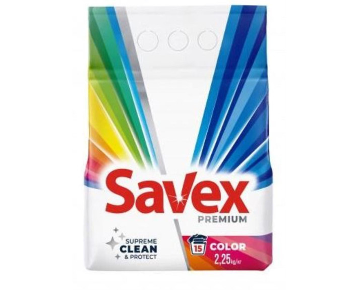Прачечный порошок 2 250 г автомат Savex 2in1 Color розовый Premium