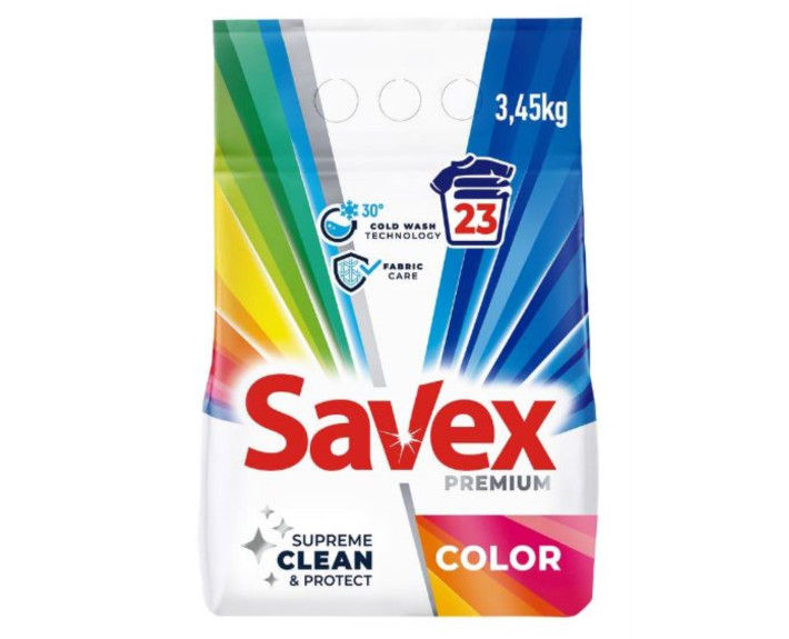 Прачечный порошок 3 450 г автомат Savex 2in1 Color розовый Premium