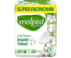 Гігієнічні прокладки MOLPED Pure&Soft  normal eco 4 краплi 24 шт