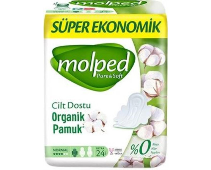 Гігієнічні прокладки MOLPED Pure&Soft  normal eco 4 краплi 24 шт