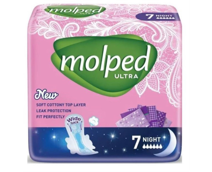 Гігієнічні прокладки MOLPED Ultra  night 6 крапель 7 шт