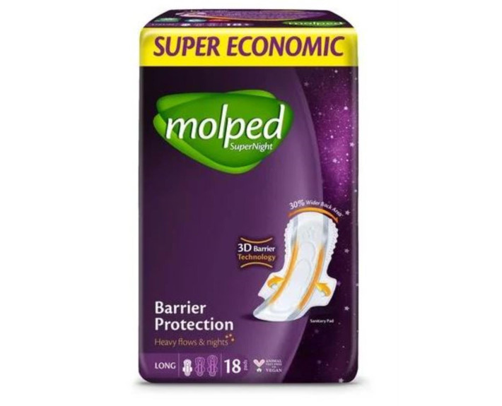 Гігієнічні прокладки MOLPED SuperNight Long 18шт (28см)