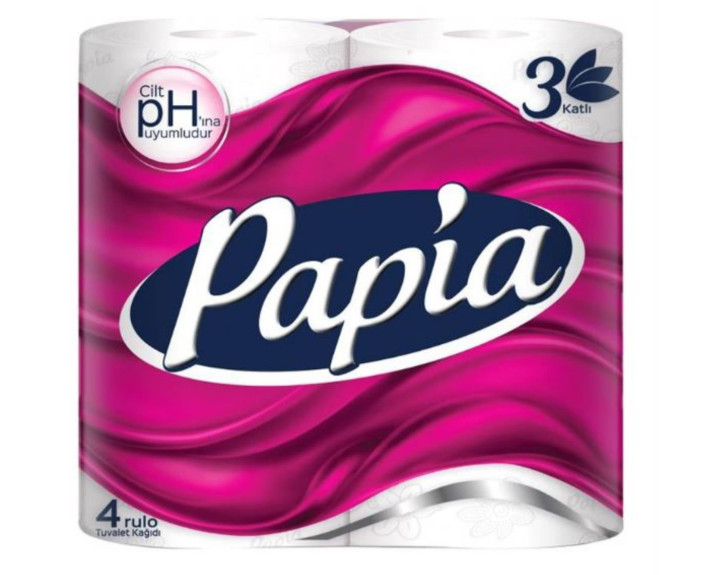 Туалетний папір 3-х шаровий 4 шт PAPIA