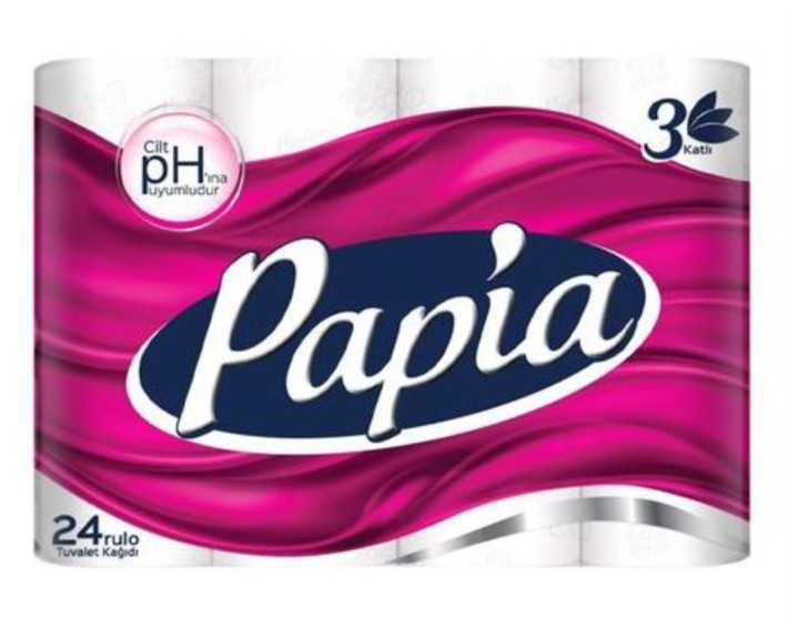 Туалетний папір 3-х шаровий 24 шт PAPIA