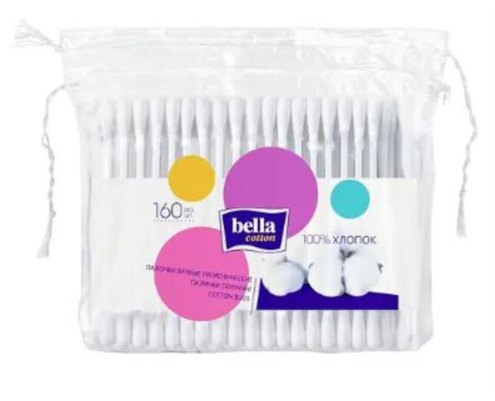 Ватные палочки Bella Cotton 160 шт п/э уп