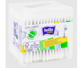 Ватні палички Bellа Cotton 200шт бум.стік, пласт. прямок.паков