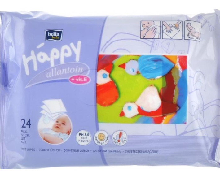 Влажные салфетки Bella Happy - с витамином E 24 шт.