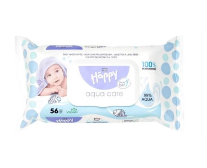 Влажные салфетки Bella Нарру AQUA CARE для детей 56 шт.