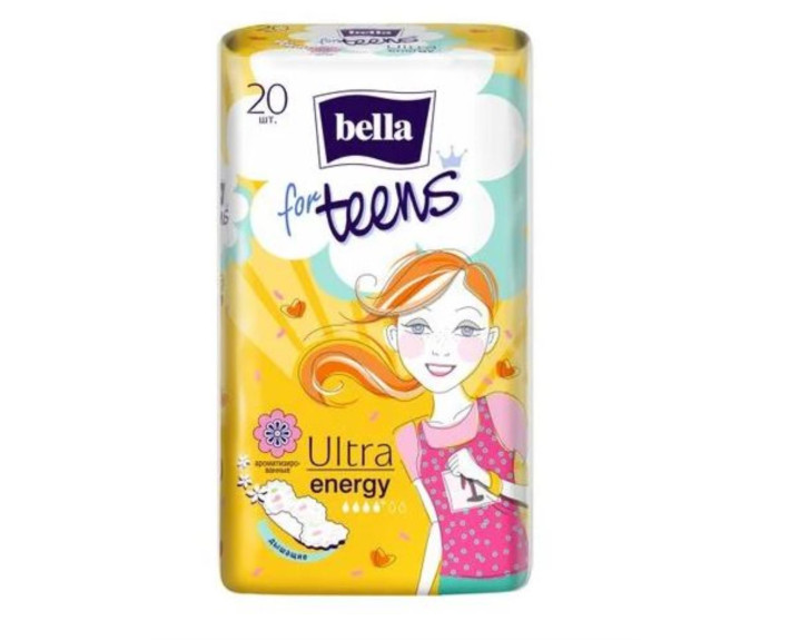 Гігієнічні прокладки 10шт Bella for Teens Ultra Energy silky drai deo exotic fruits