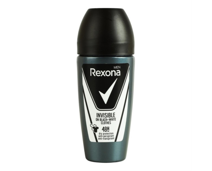 Антиперспирант кульковий невидимый на черном и белом 48 г 50 мл Rexona Men