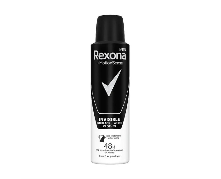 Антиперспірант аерозоль invisible для чорн і біл 150 мл Rexona