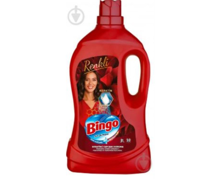 Засіб для прання рідкий для  кольорових речей з кер 3000 мл BINGO