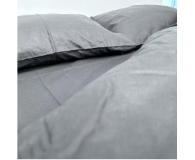 Набор постельного белья Monoton Dark Grey, ранфорс, полуторный, ТМ SoundSleep, Украина