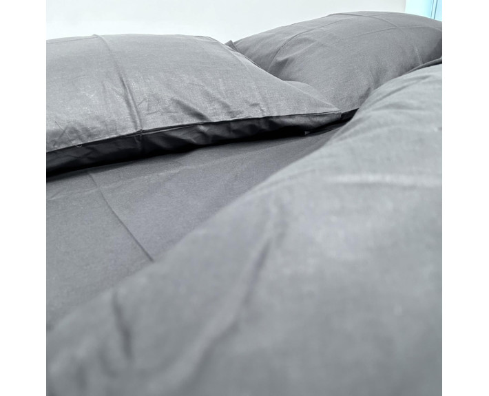 Набор постельного белья Monoton Dark Grey, ранфорс, полуторный, ТМ SoundSleep, Украина