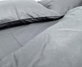 Набор постельного белья Monoton Dark Grey, ранфорс, полуторный, ТМ SoundSleep, Украина