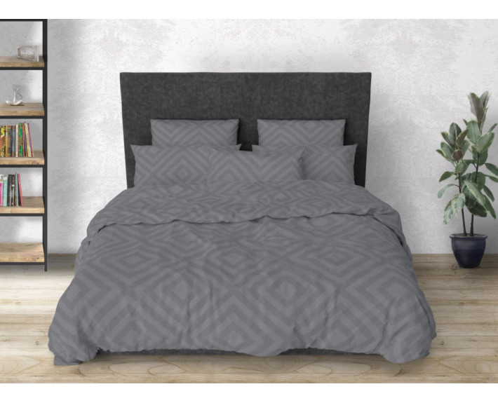 Набор постельного белья SoundSleep Rhomb Grey сатин Полуторный комплект, Украина