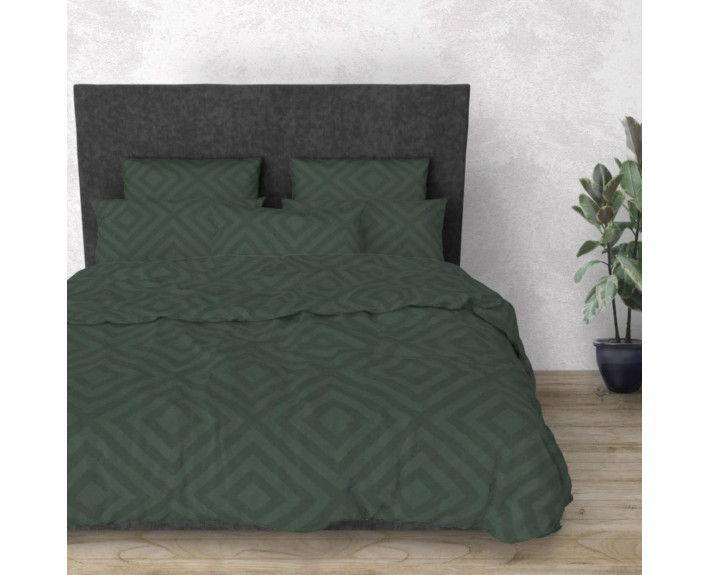 Комплект постільної білизни SoundSleep Rhomb Green бязь Двоспальний євро комплект, Україна