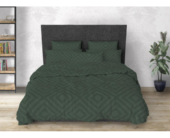 Комплект постільної білизни SoundSleep Rhomb Green бязь Двоспальний євро комплект, Україна