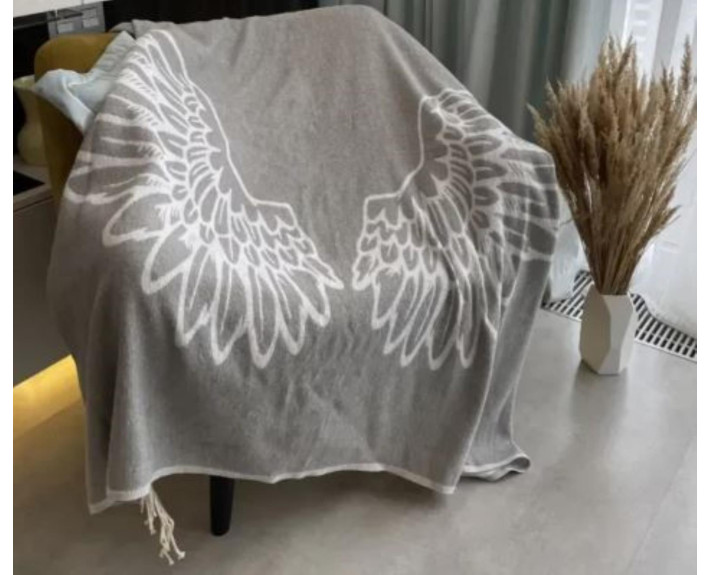 Плед бавовняний SoundSleep Wings 140х170 см, сірий, Україна
