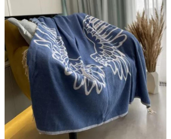 Плед бавовняний SoundSleep Wings 140х170 см, синій, Україна