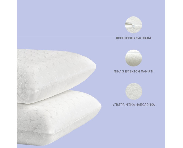 Ортопедическая подушка MEMORY FOAM 59х43х12 см с эффектом памяти ТМ IDEIA